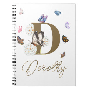Carnet Papillon coloré Floral cadeau personnalisé