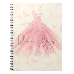 Carnet Papillon Danse Robe Pêche Étincelle Rêve Grand