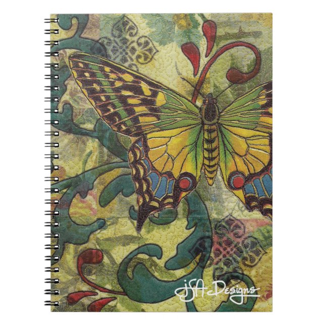 Carnet papillon d'art textile (Devant)