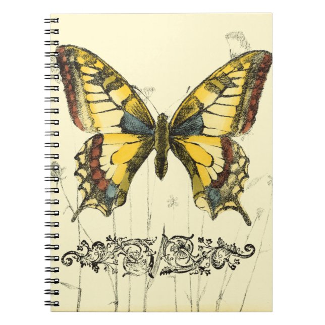 Carnet Papillon décoratif avec Fleur sauvage (Devant)