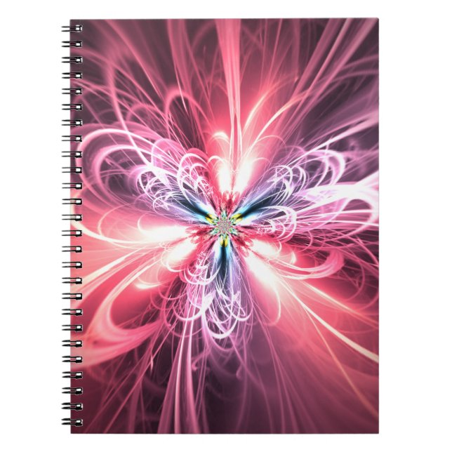 Carnet Papillon d'énergie rose Art fractal (Devant)