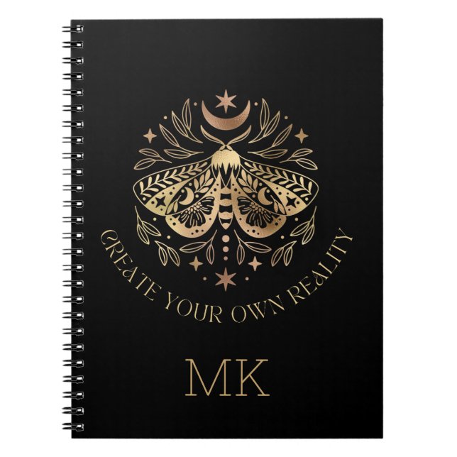 Carnet Papillon d'or mystique (Devant)