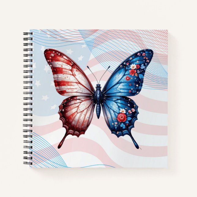 Carnet Papillon du drapeau américain (Devant)