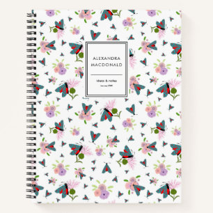 Carnet Papillon écossais Moth Thistle Nom Fleur Moderne
