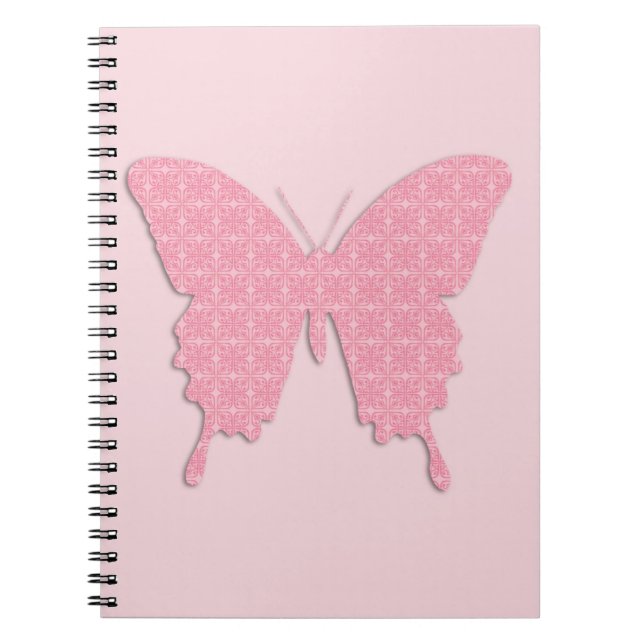 Carnet Papillon en papier peint - rose clair (Devant)