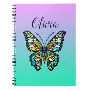 Carnet Papillon en verre coloré personnalisé