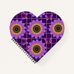 Carnet Papillon et motif de grille de fleurs Cottagecore