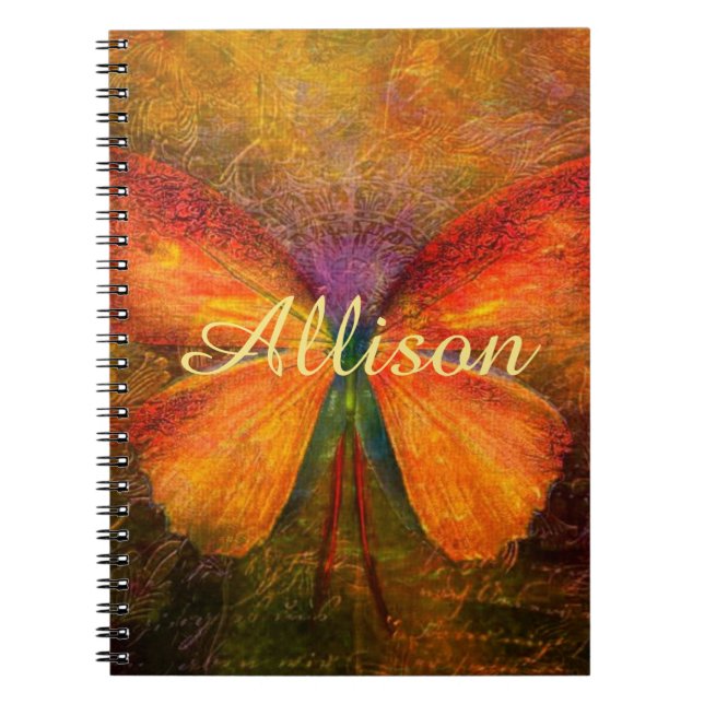 Carnet Papillon fantaisie personnalisé   (Devant)