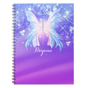 Carnet Papillon Fantastique Rose & Violet Pailleté