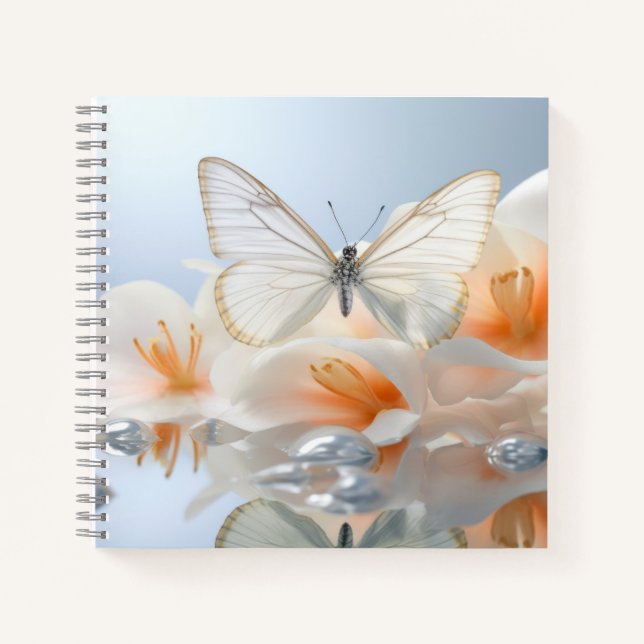Carnet Papillon Fleur Nature Serene Tranquille (Devant)