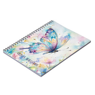 Carnet Papillon Floral Aquarelle Coloré