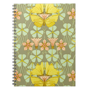 Carnet Papillon Floral Art Nouveau