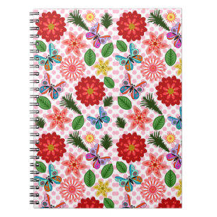 Carnet Papillon Floral de Jardin de Printemps Moderne