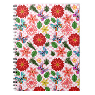 Carnet Papillon floral de jardin printanier moderne 