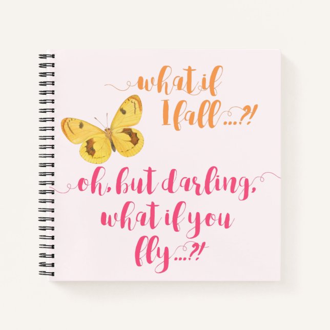 Carnet Papillon jaune - Et si je tombe ? Inspiration (Devant)