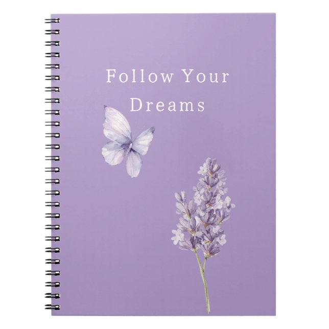 Carnet Papillon Lavande Pourpre (Devant)