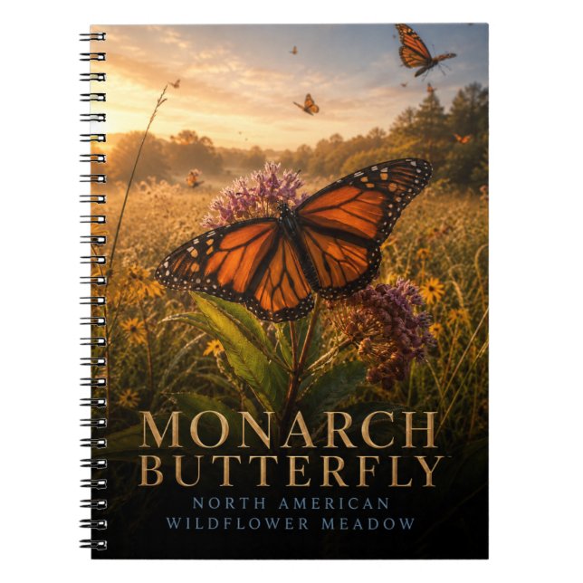 Carnet Papillon Monarque Prairie de Fleurs Sauvages ANIMA (Devant)