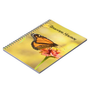 Carnet Papillon Monarque sur Zinnia