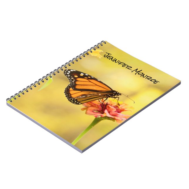 Carnet Papillon Monarque sur Zinnia (Côté gauche)