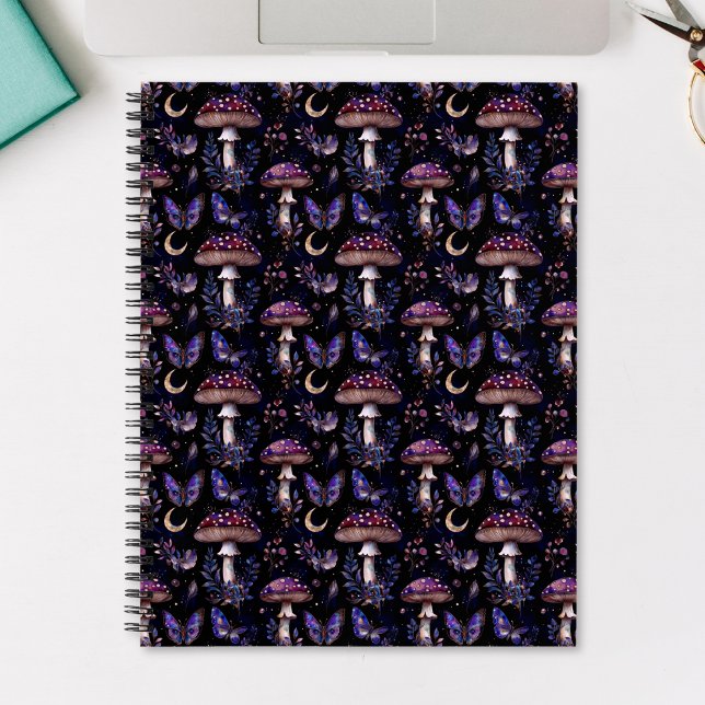 Carnet Papillon, motif céleste floral et champignon (Créateur téléchargé)