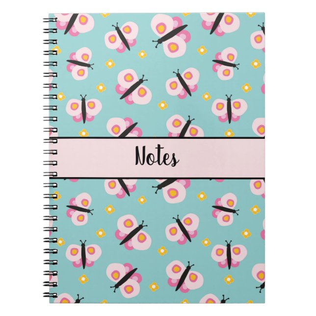 Carnet Papillon pour enfants personnalisé (Devant)