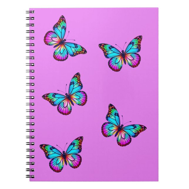 Carnet papillon rose (Devant)