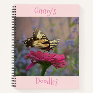 Carnet Papillon rose profond Zinnia