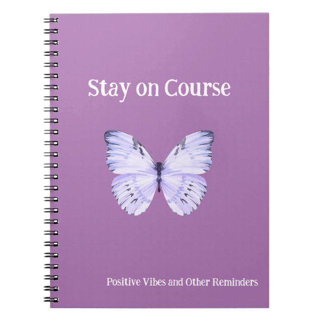 Carnet Papillon rose rester en cours et autres rappels (Devant)