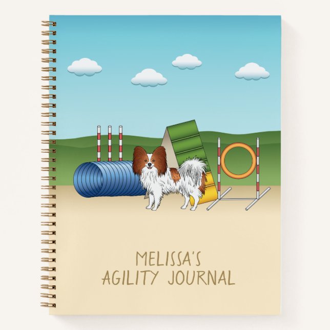 Carnet Papillon Rouge Et Blanc Avec Équipement D'Agilité (Devant)