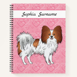 Carnet Papillon Rouge Et Blanc Mignon Chien Sur Coeurs Ro