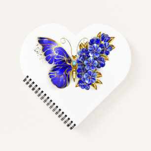 Carnet Papillon saphir à fleurs