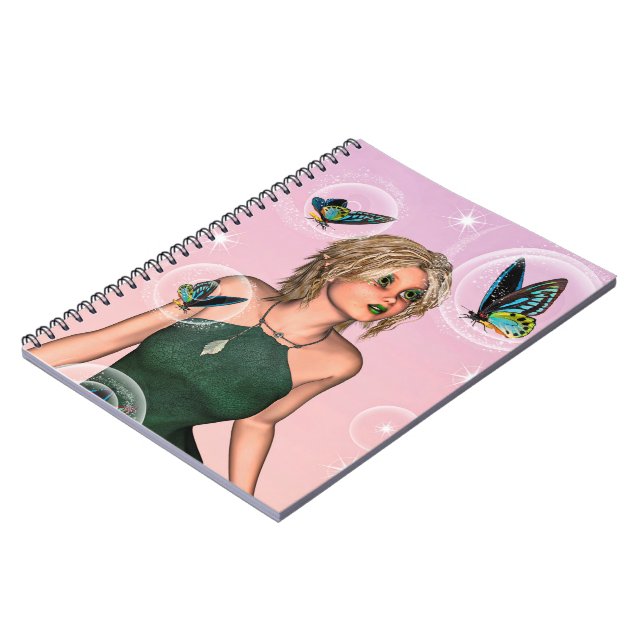 Carnet Papillon scintillant Fée Fantaisie Art (Côté gauche)