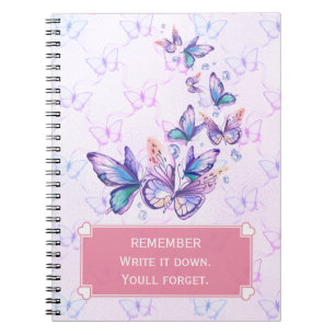 Carnet Papillon Spirale Rappelle et Écris-le