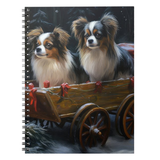 Carnet Papillon Traîneau enneigé Décor de Noël  (Devant)