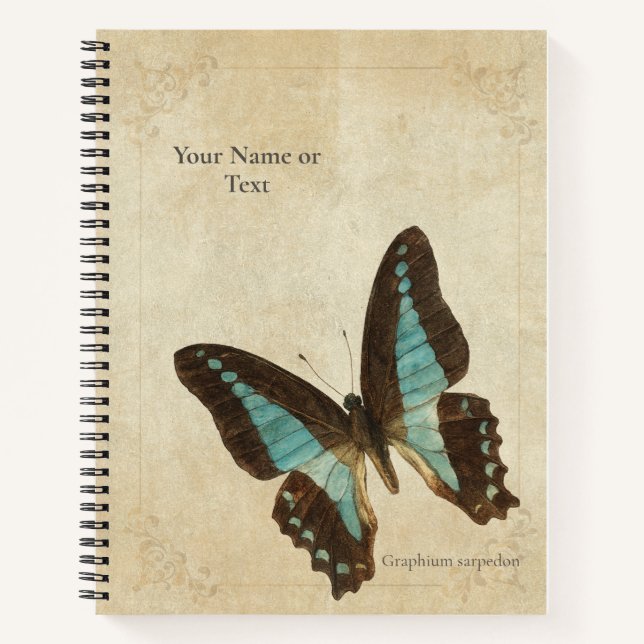 Carnet Papillon Triangle Bleu Turquoise Néon (Devant)