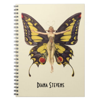Carnet Papillon vintage Flapper personnalisé