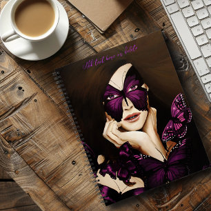 Carnet Papillon Violet Mascarade Femme Élégante Fantaisie