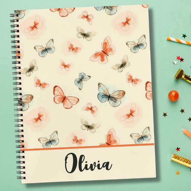 Carnet Papillons aquarelle minimalistes modernes (Créateur téléchargé)