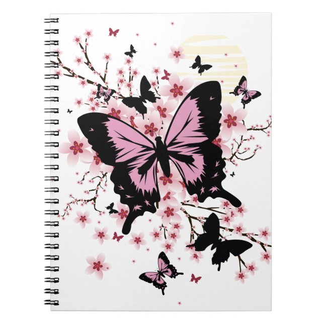 Carnet Papillons aux fleurs de cerisier (Devant)