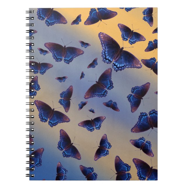Carnet Papillons Bleus Lever de Soleil (Devant)
