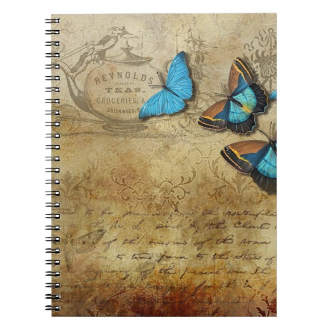Carnet Papillons bleus vintages (Devant)