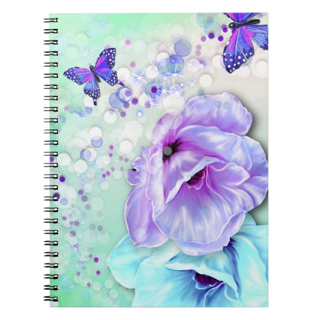 Carnet Papillons, Bokeh et Fleurs (Devant)