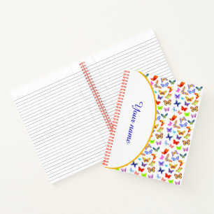 Carnet Papillons colorés personnalisés