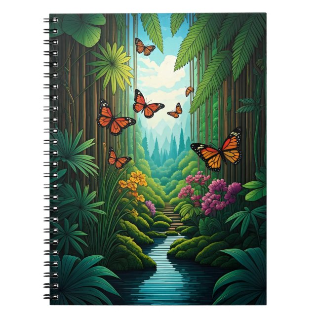 Carnet Papillons dans une jungle luxuriante (Devant)