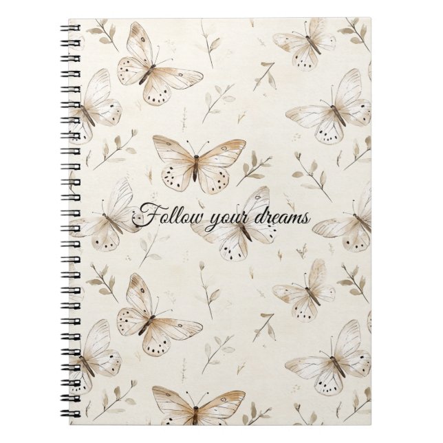 Carnet Papillons de sable beige crème (Devant)