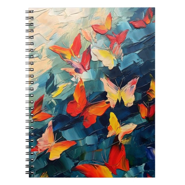 Carnet Papillons en mouvement – Vol abstrait expressif (Devant)