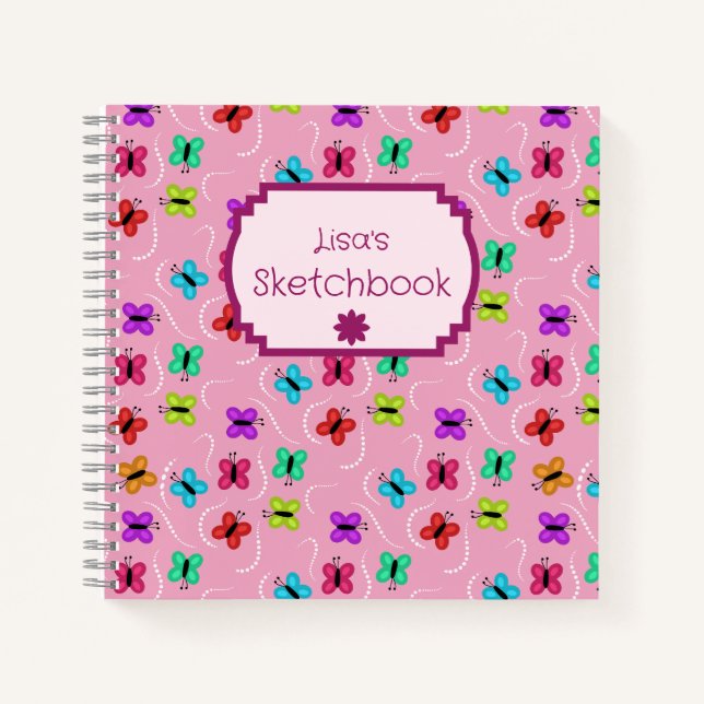 Carnet Papillons et points colorés  (Devant)
