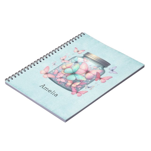 Carnet Papillons Fantaisistes dans un Pot (Côté gauche)