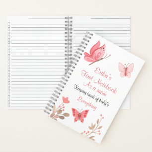 Carnet Papillons floraux roses mignons Gardez le fil du b