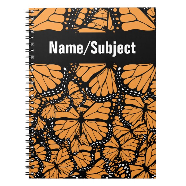 Carnet Papillons Monarque personnalisables (Devant)